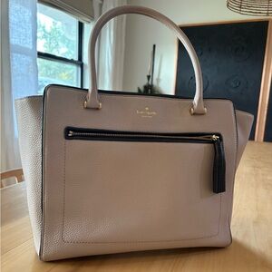 Kate Spade Beige Pebble Leather Tote Bag